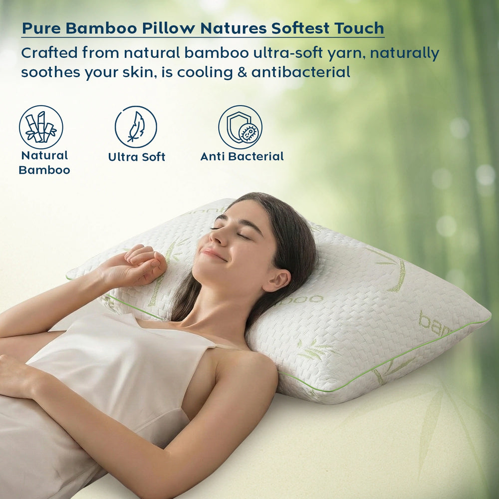 Ultra-Soft Bamboo Pillow — Natural & Antibacterial