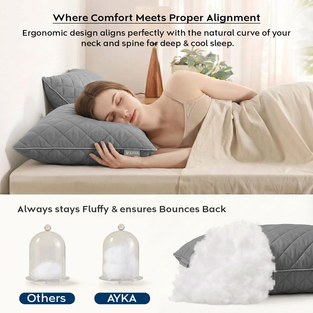 Ultra-Soft Quilted Pillow — Plush & Fluffy