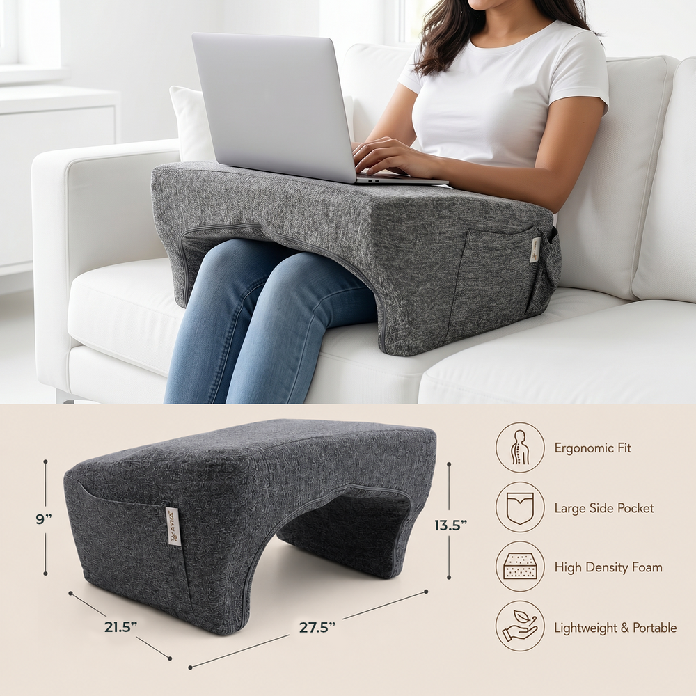 Premium Lap Desk Cushion -  Ergonomic Memory Foam Laptop Support for Bed, Sofa & Reading