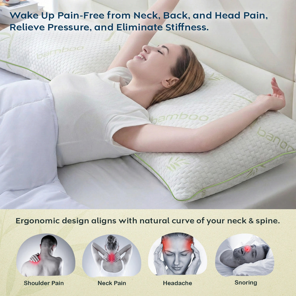 Ultra-Soft Bamboo Pillow — Natural & Antibacterial